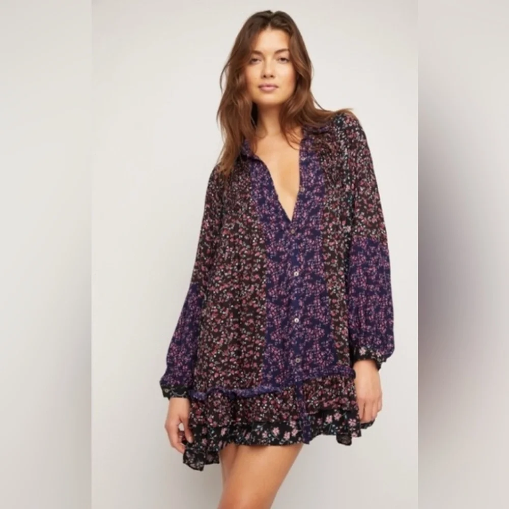 Free People Lost In You Tunic Top or Dress Size Small Oversized Bohemian Tunic - Picture 11 of 12